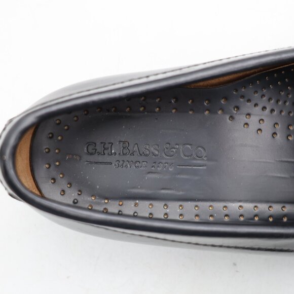 GH Bass Weejuns Loafers Men\'s Size 11 D Classic Black Leather Dress Shoes